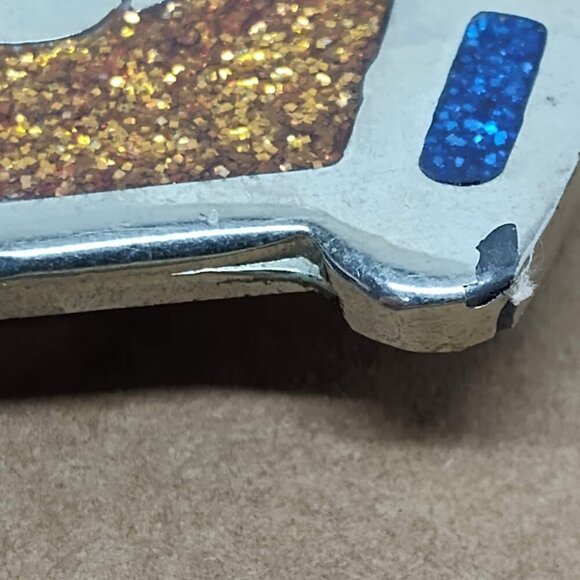 Vintage PSC 1979 Belt Buckle Chaco Horse & Horse Shoe Metal - Please Read Below - Picture 3 of 9